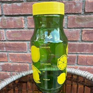Anchor Hocking vintage green glass lemonade carafe pitcher bottle EUC